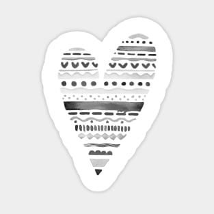 Happy Hearts - BW - Full Size Image Sticker